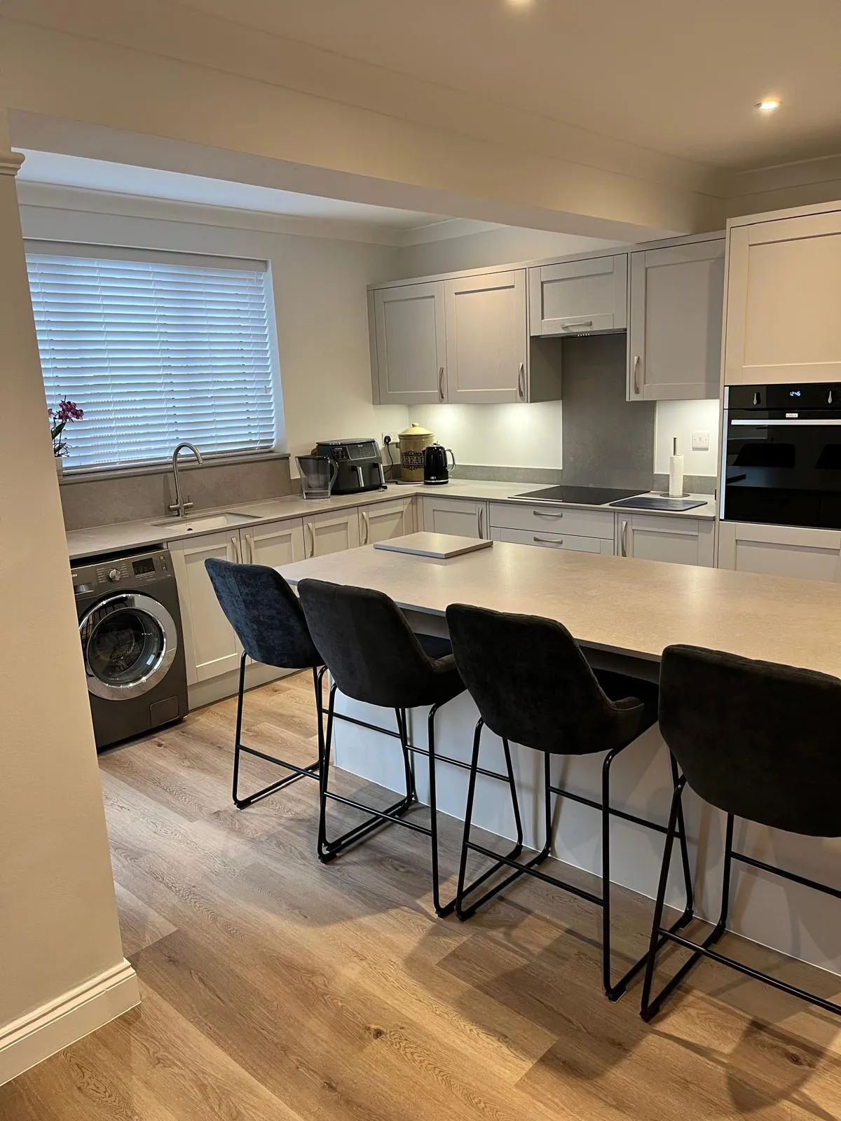 Modern kitchen with beautiful stone worktops