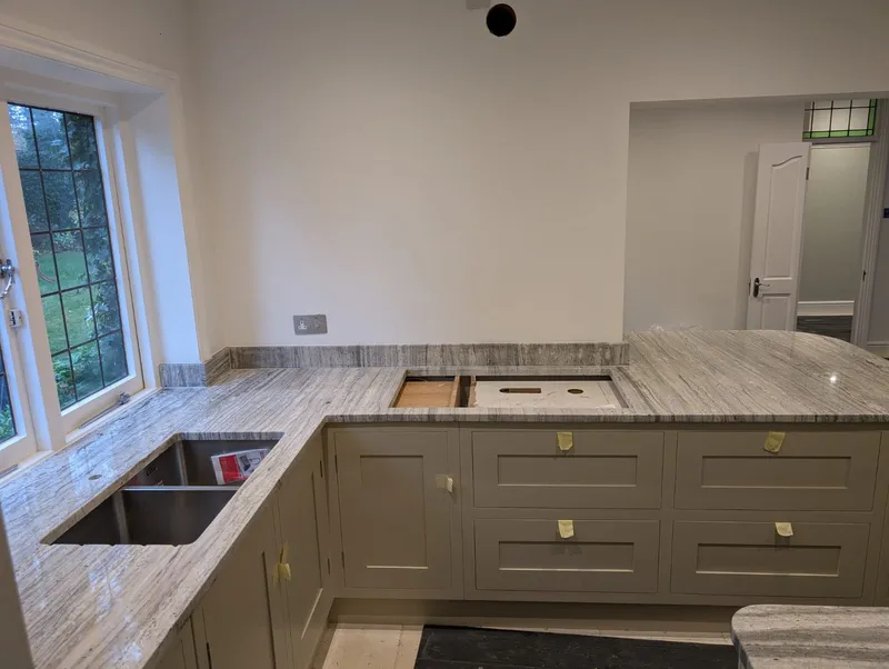 Valley White granite kitchen worktops