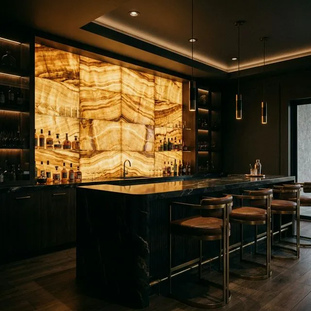 Backlit Onyx Feature Wall