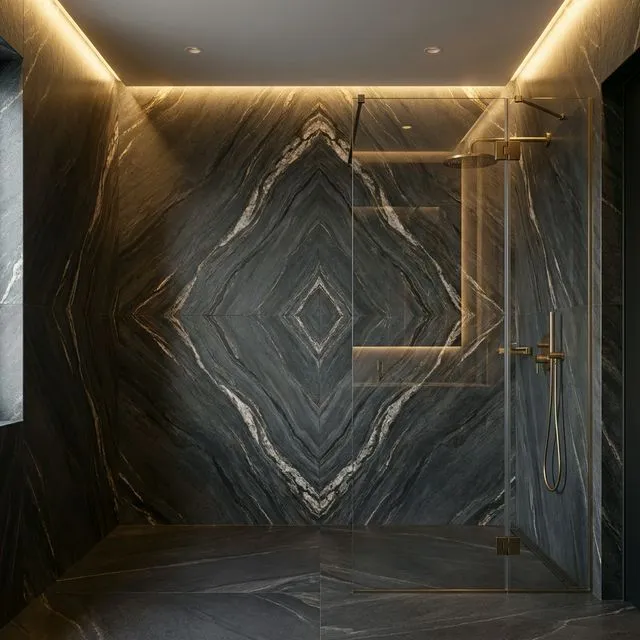 Book-Matched Statement Wall
