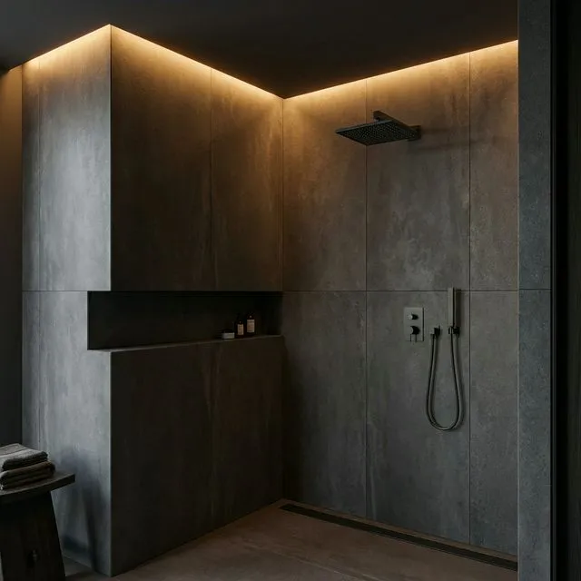 Contemporary Concrete-Effect Shower