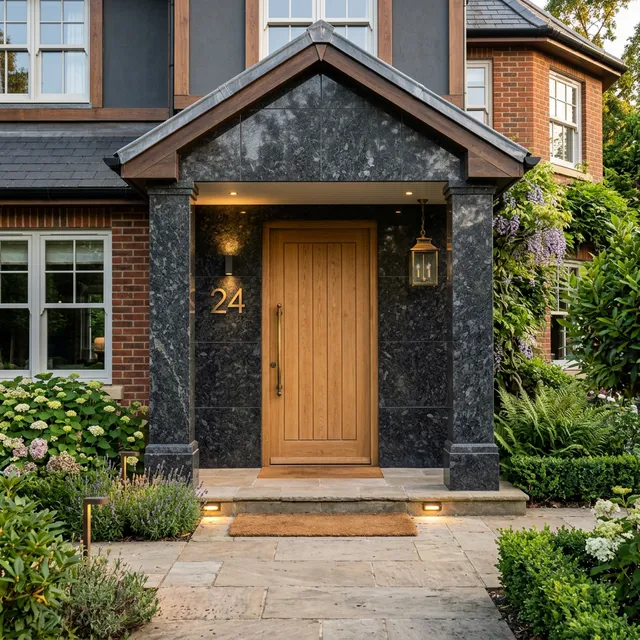 Dark Granite Entrance Cladding