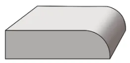 Half Bullnose edge profile cross-section