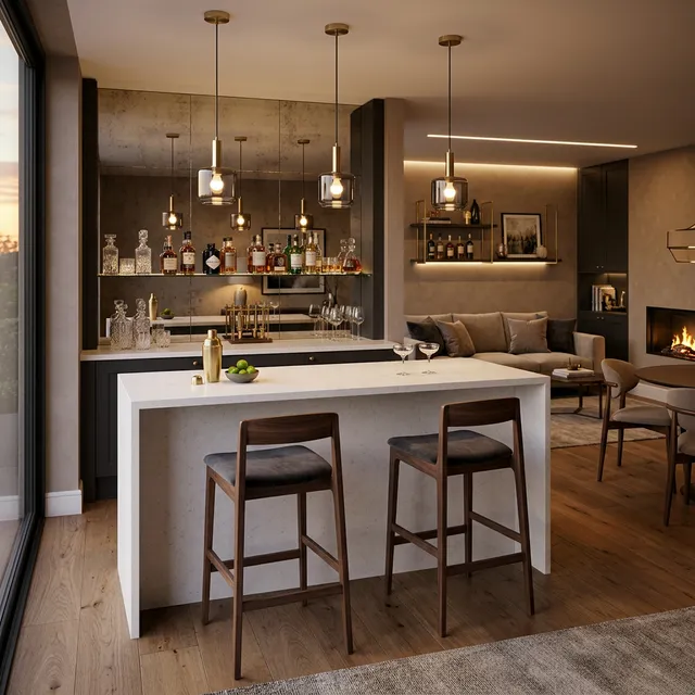Contemporary Quartz Bar Counter