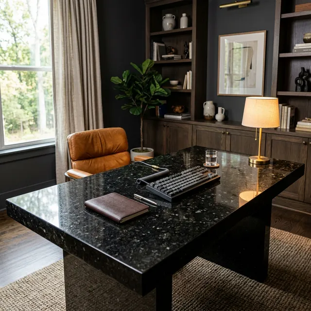 Dark Granite Executive Desk
