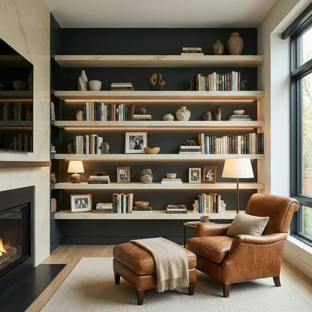 Living Room Feature Shelving