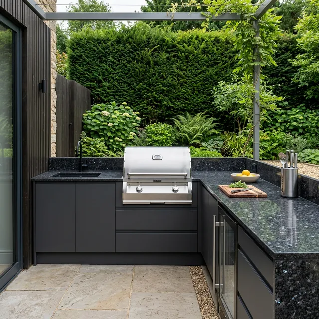Dark Granite BBQ Kitchen