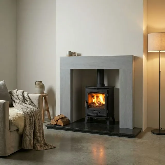 Granite Hearth with Log Burner